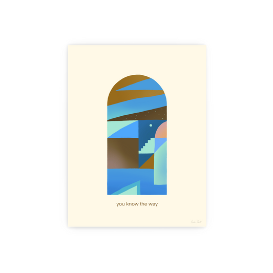You Know The Way Print, blue
